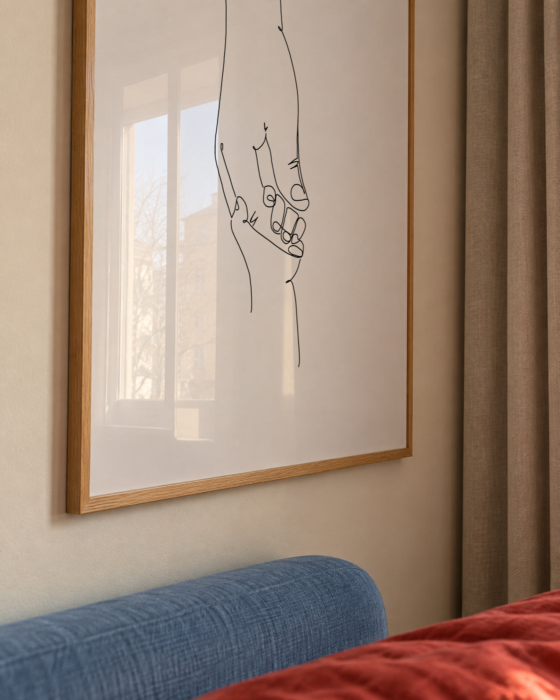 Line Art Babyhand - Framed poster detail