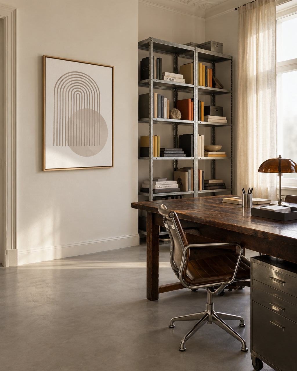 Geo Rainbow - Framed canvas in an interior