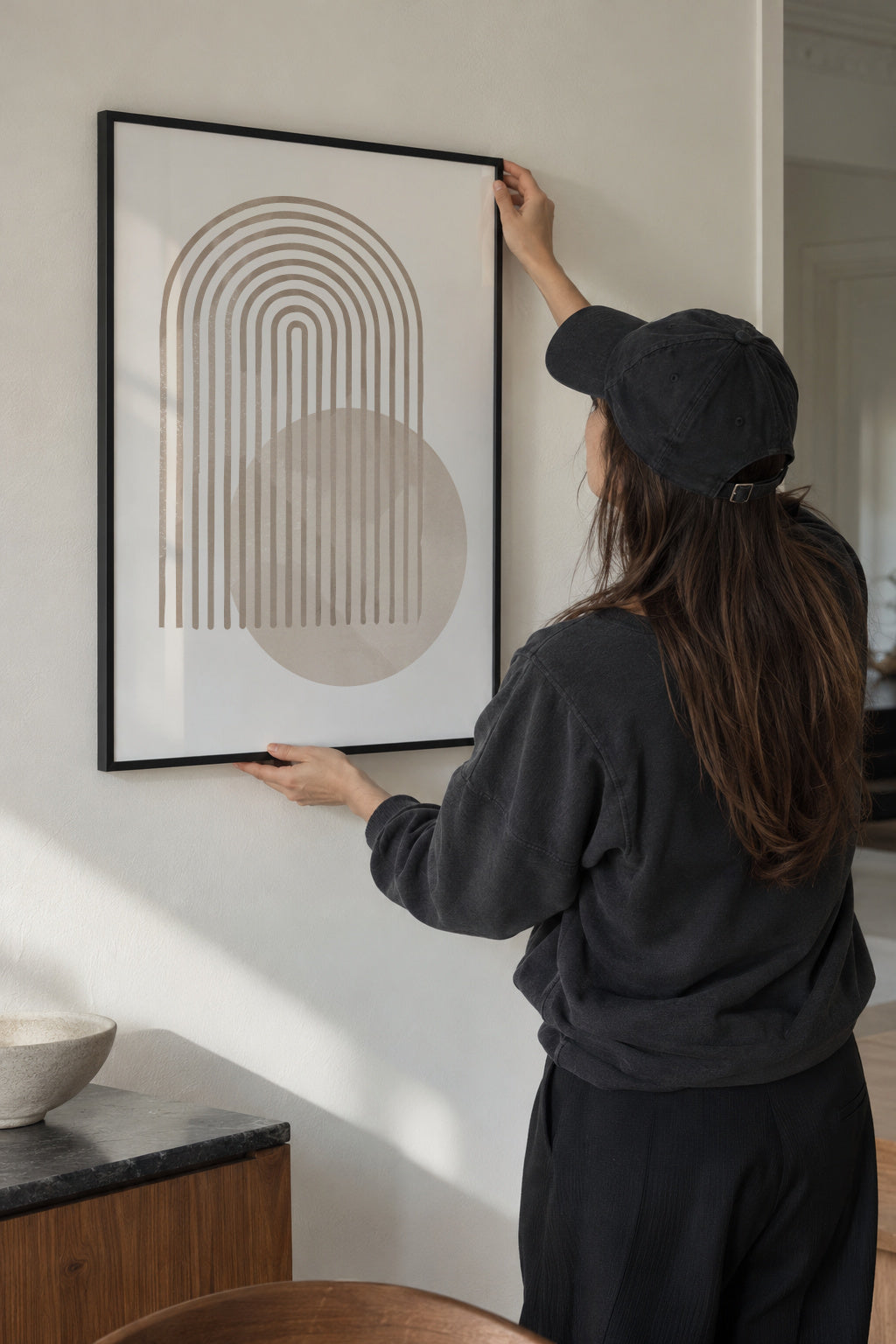 Geo Rainbow - Framed poster in an interior