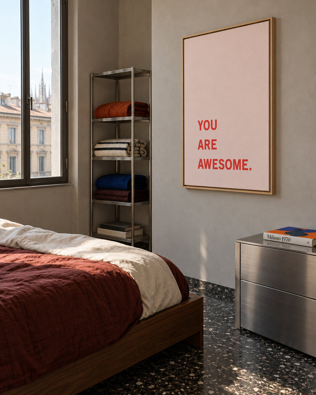 You are awesome! - Framed canvas in an interior