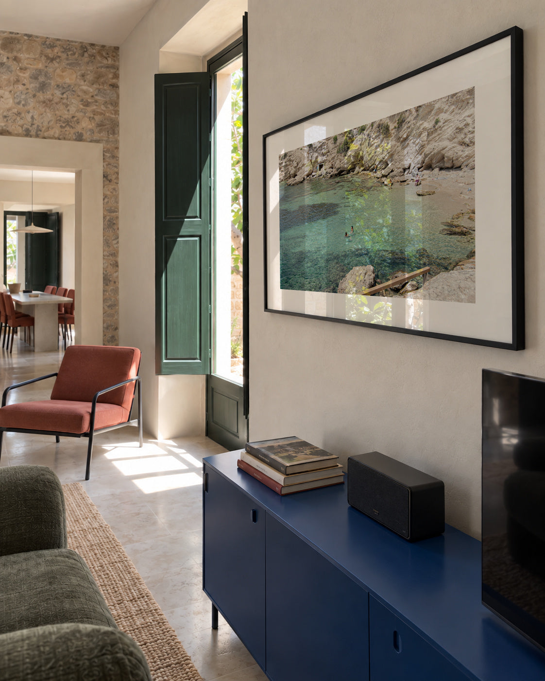 Ibiza III - Framed poster in an interior