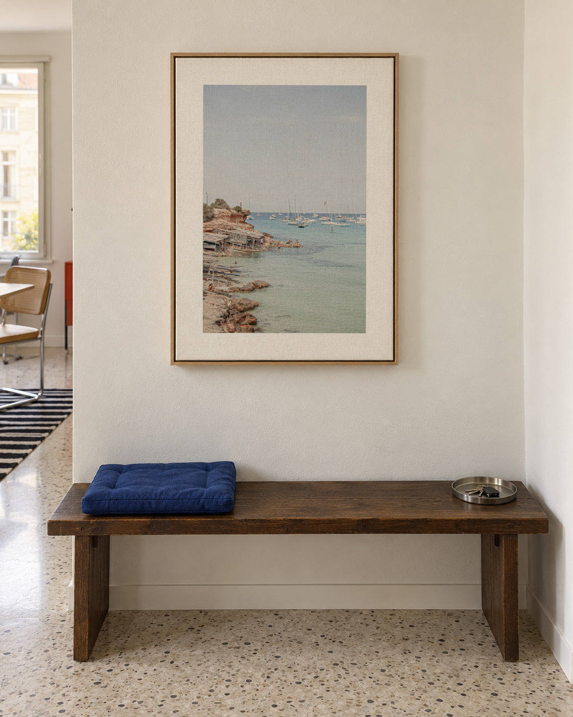 Formentera XXIV - Framed canvas in an interior