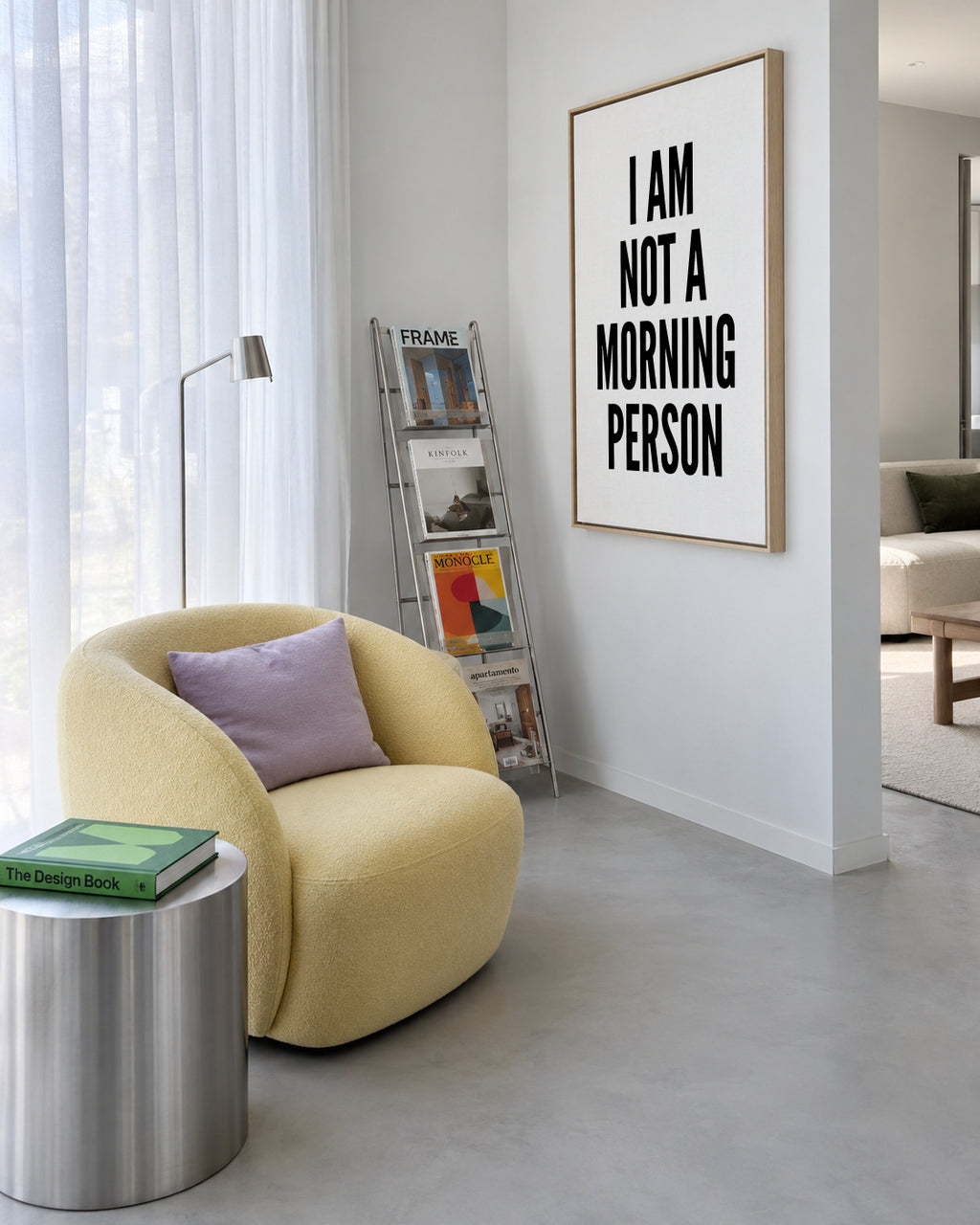 Morning Person - Framed canvas in an interior