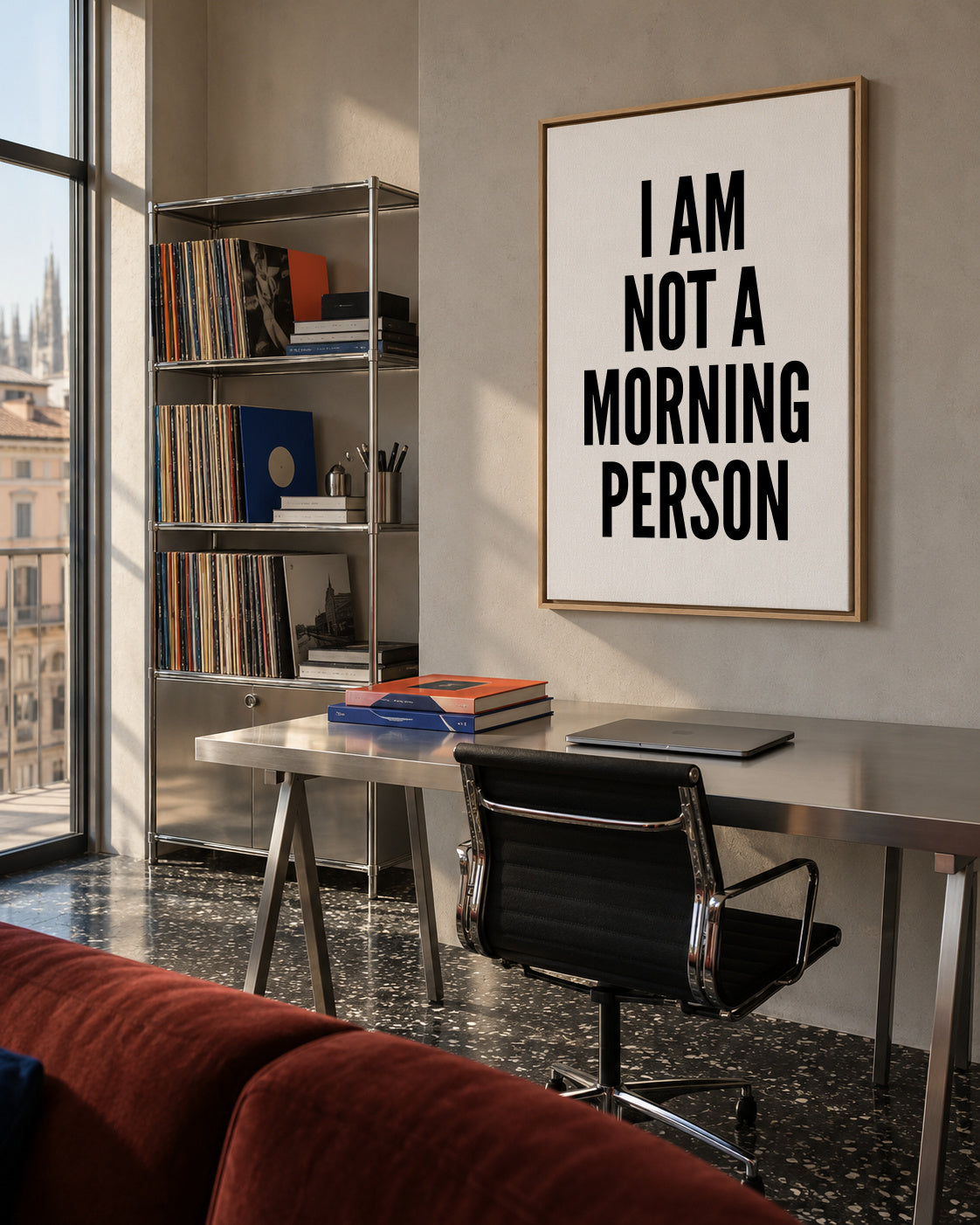 Morning Person - Framed canvas in an interior