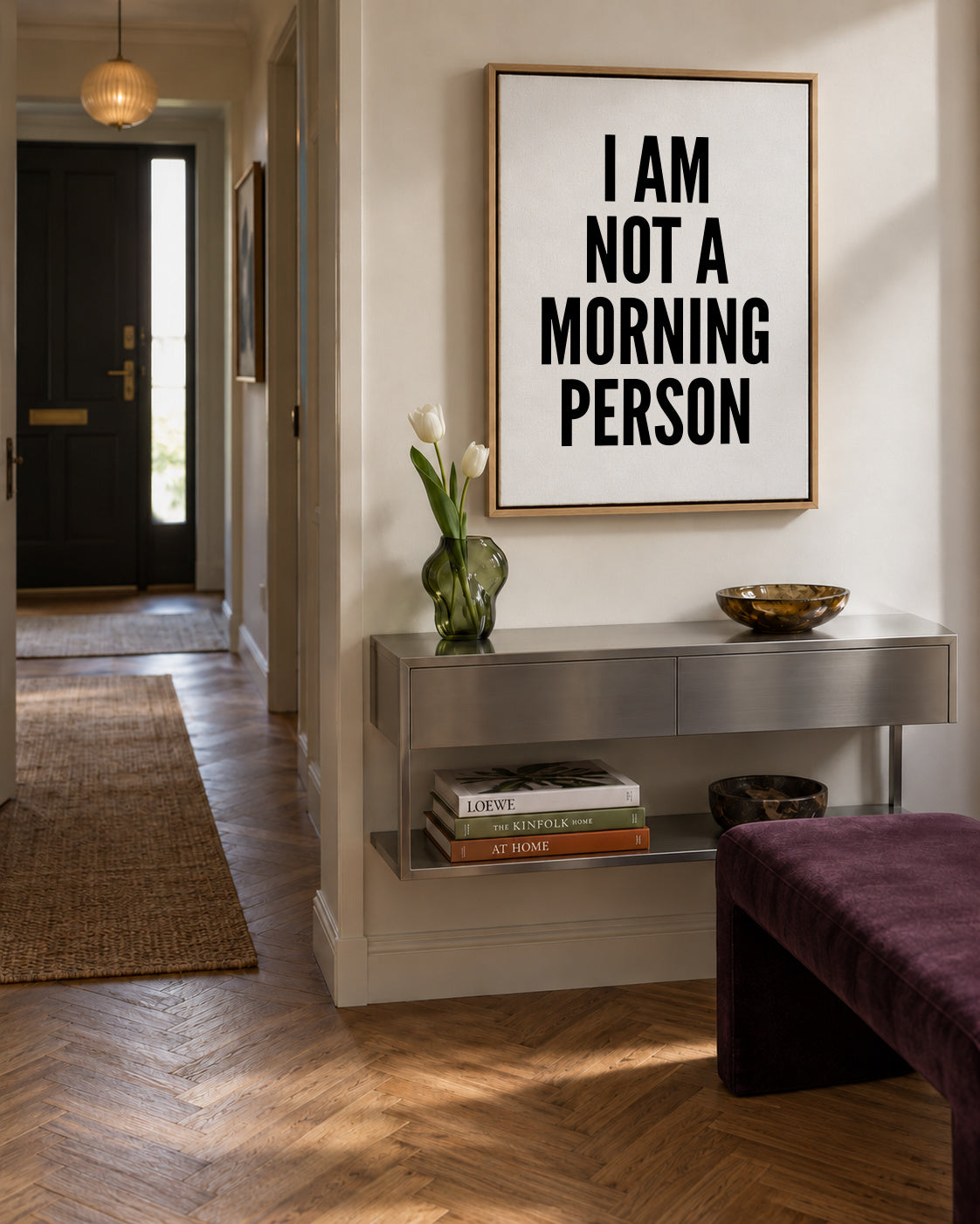 Morning Person - Framed canvas in an interior