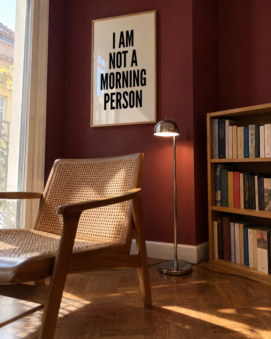 Morning Person - Framed poster in an interior