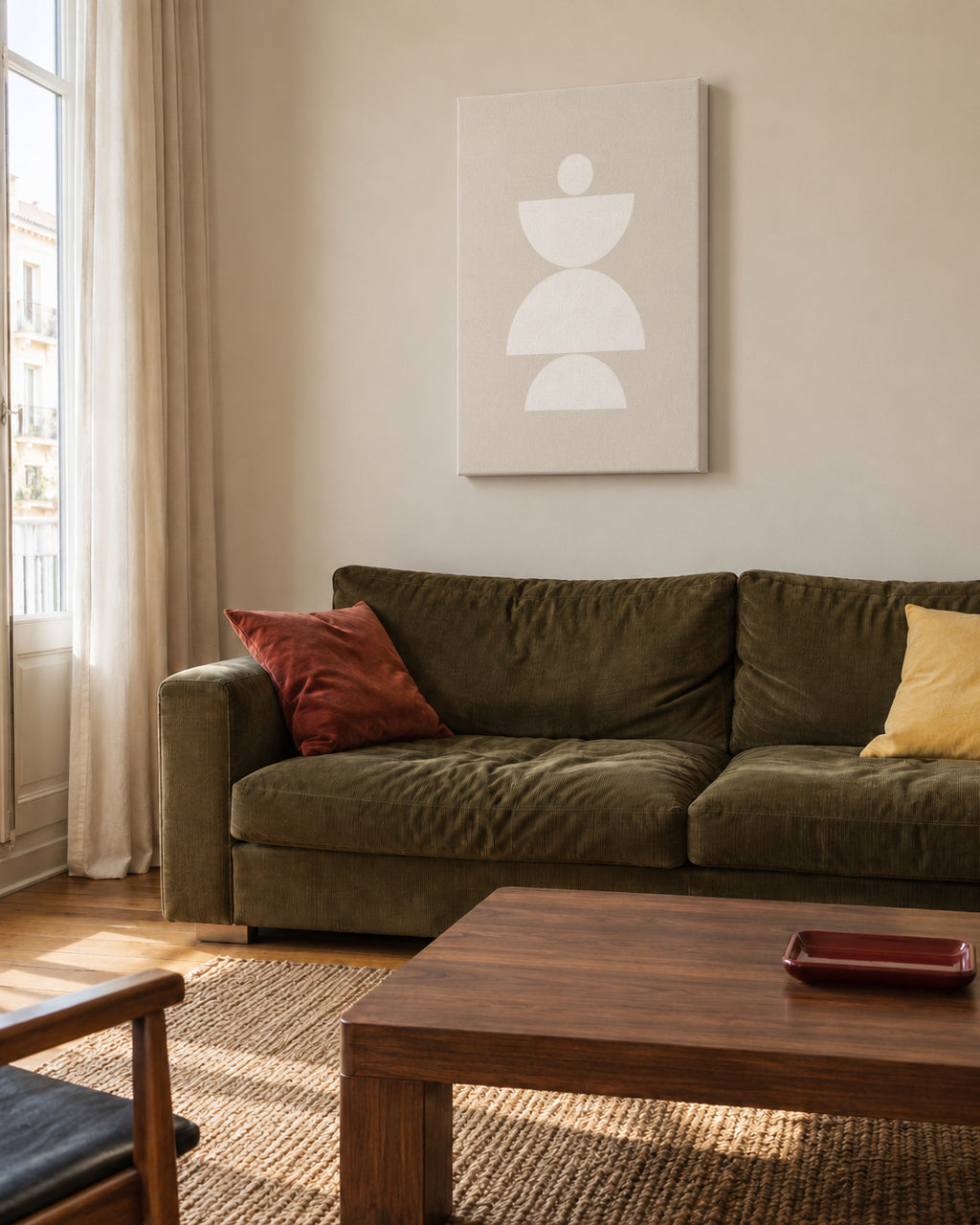 MCM White - Unframed canvas in an interior