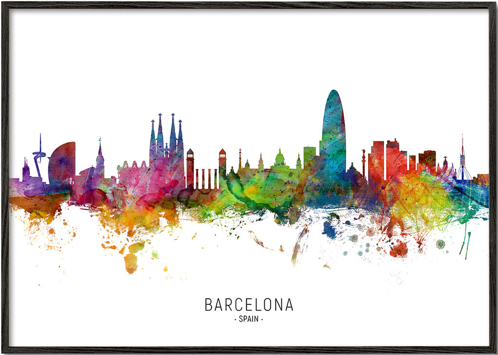 Barcelona skyline multicolour