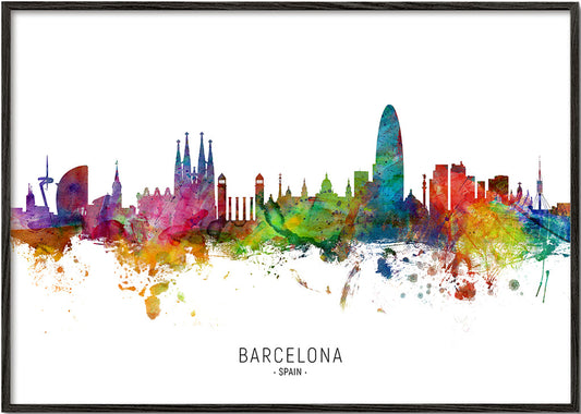 Barcelona skyline multicolour