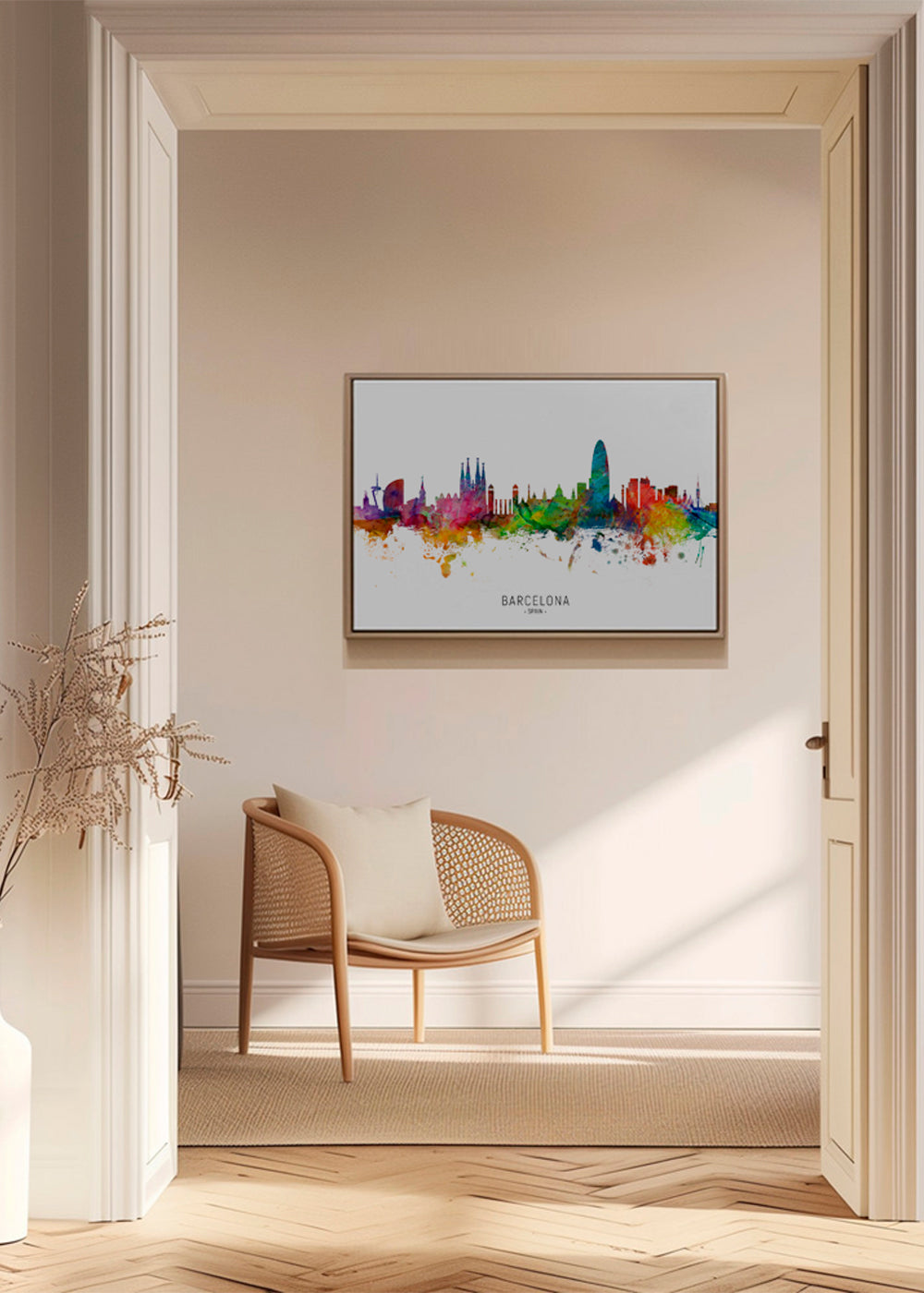 Barcelona skyline multicolour