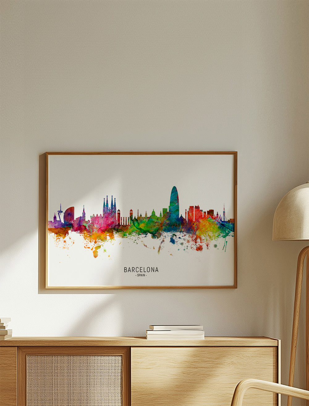 Barcelona skyline multicolour