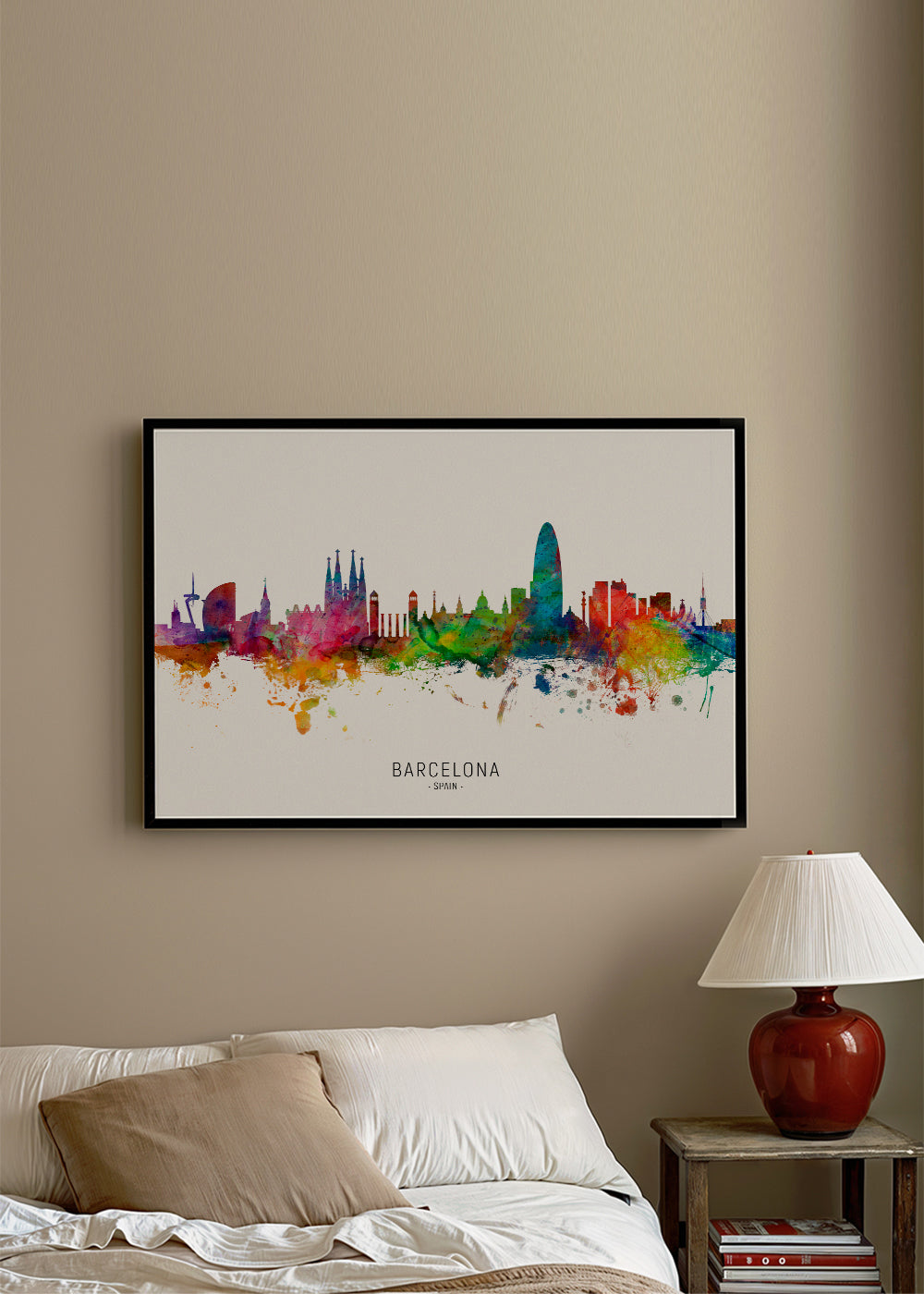 Barcelona skyline multicolour