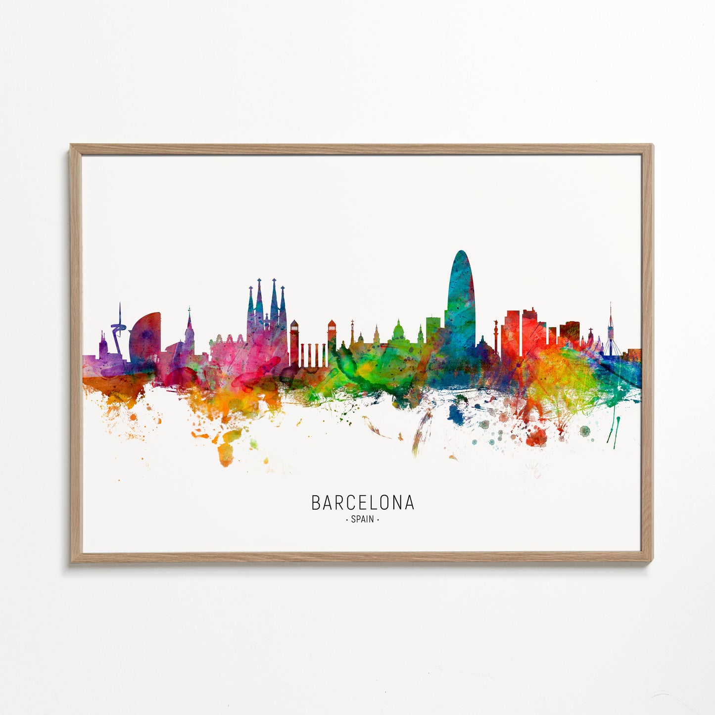 Barcelona skyline multicolour