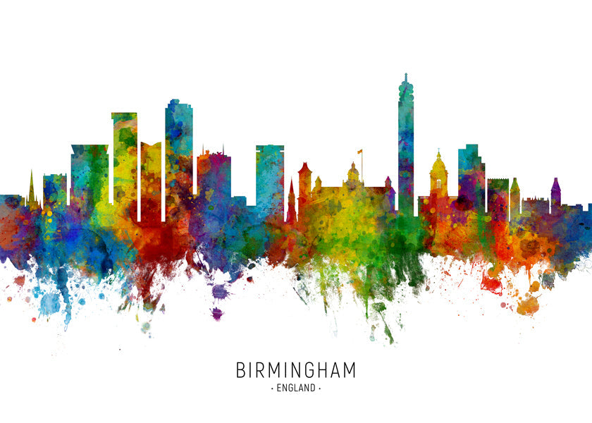 Birmingham skyline multicolour