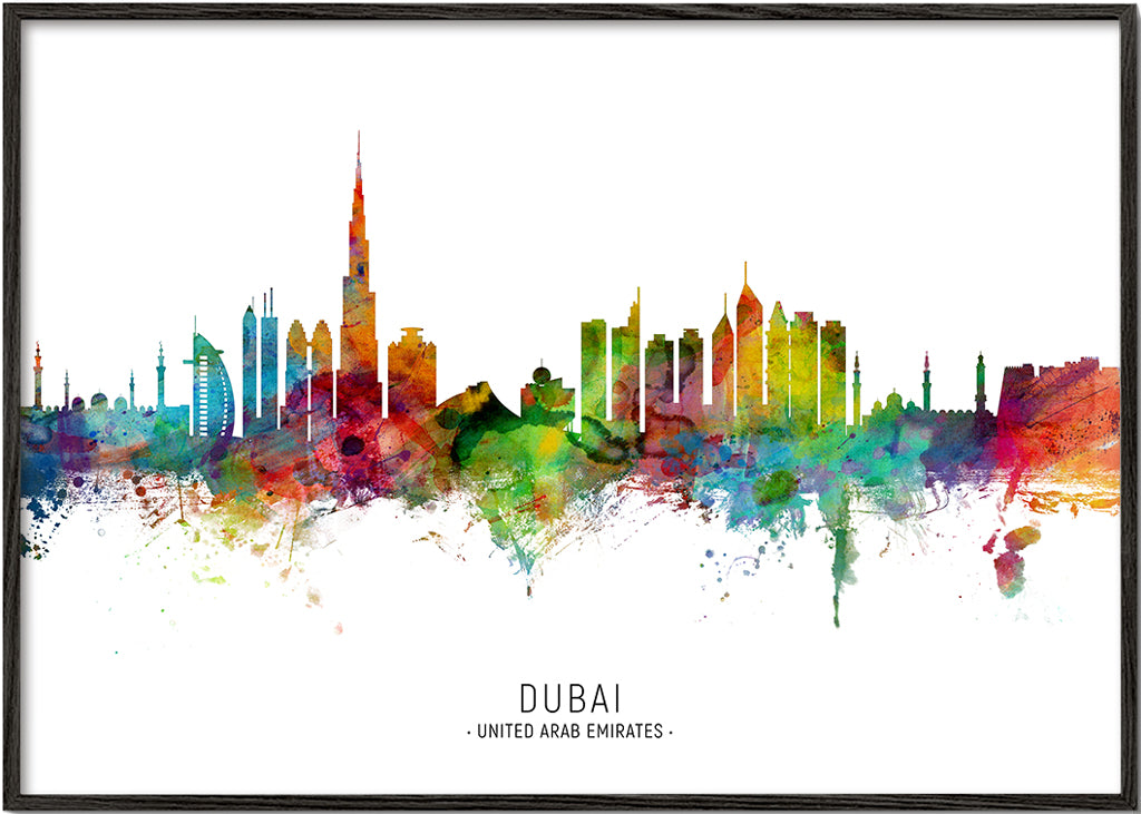 Dubai skyline multicolour