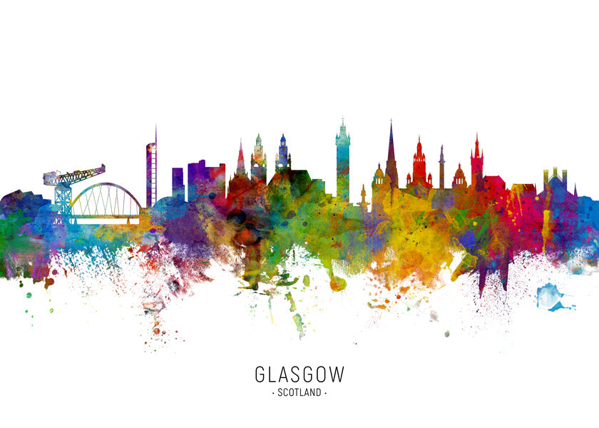Glasgow skyline multicolour