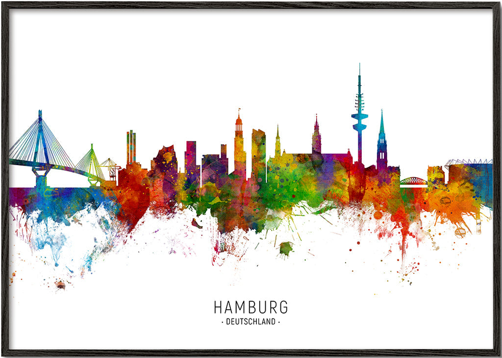 Hamburg skyline multicolour