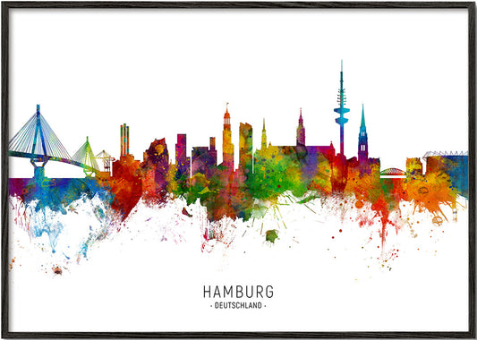 Hamburg skyline multicolour