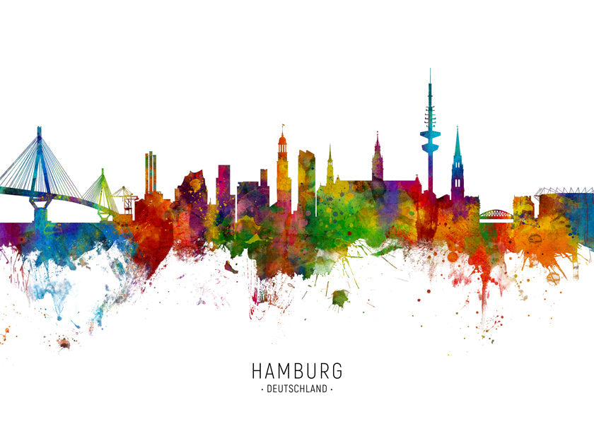 Hamburg skyline multicolour