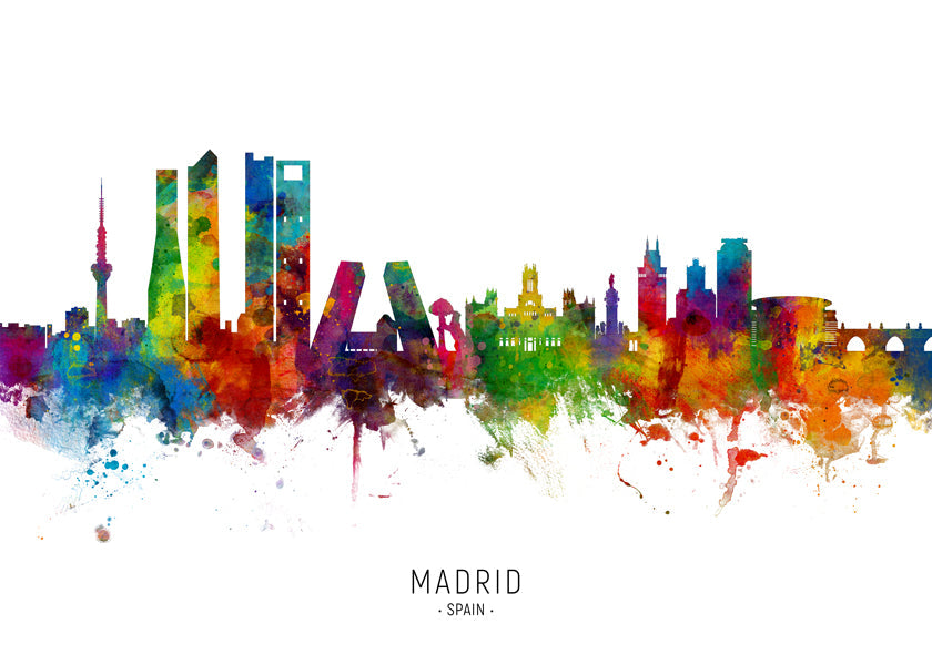 Madrid skyline multicolour