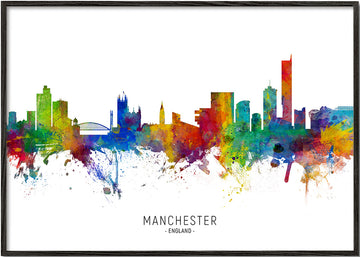 Manchester skyline multicolour