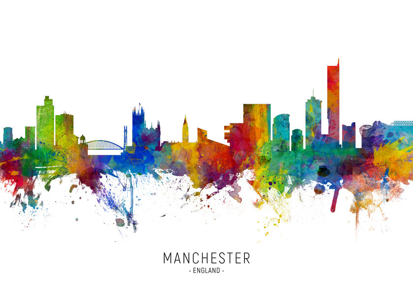 Manchester skyline multicolour