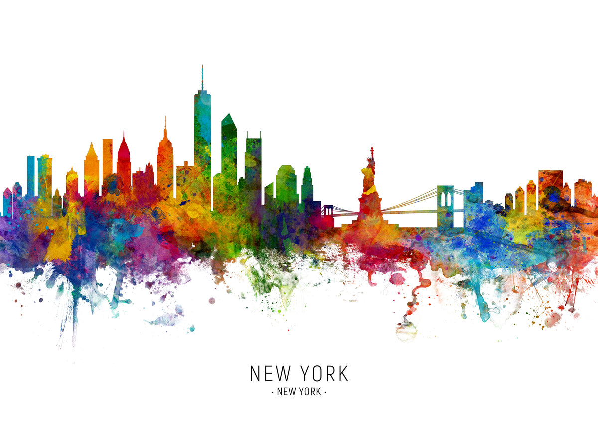 New York Skyline multicolor - Unframed art print
