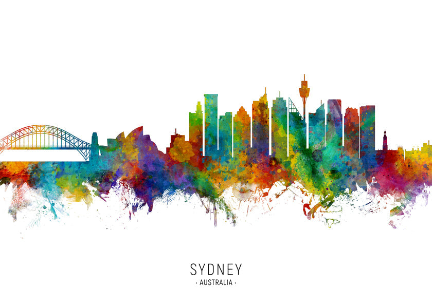 Sydney skyline multicolour