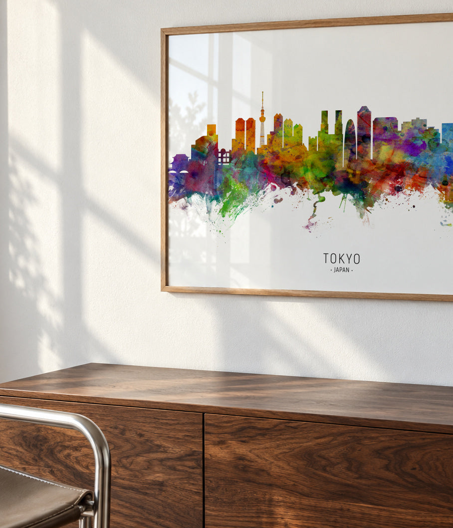 Tokyo Skyline multicolor - Framed poster detail