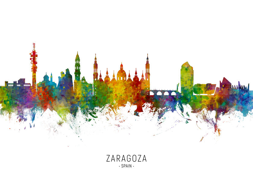 Zaragoza skyline multicolour