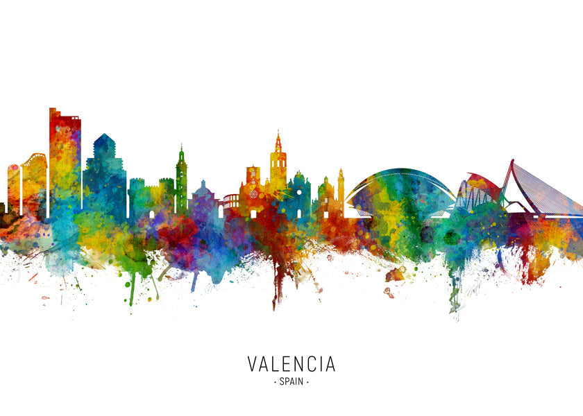 Valencia skyline multicolour