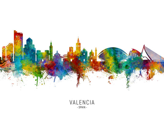 Valencia skyline multicolour