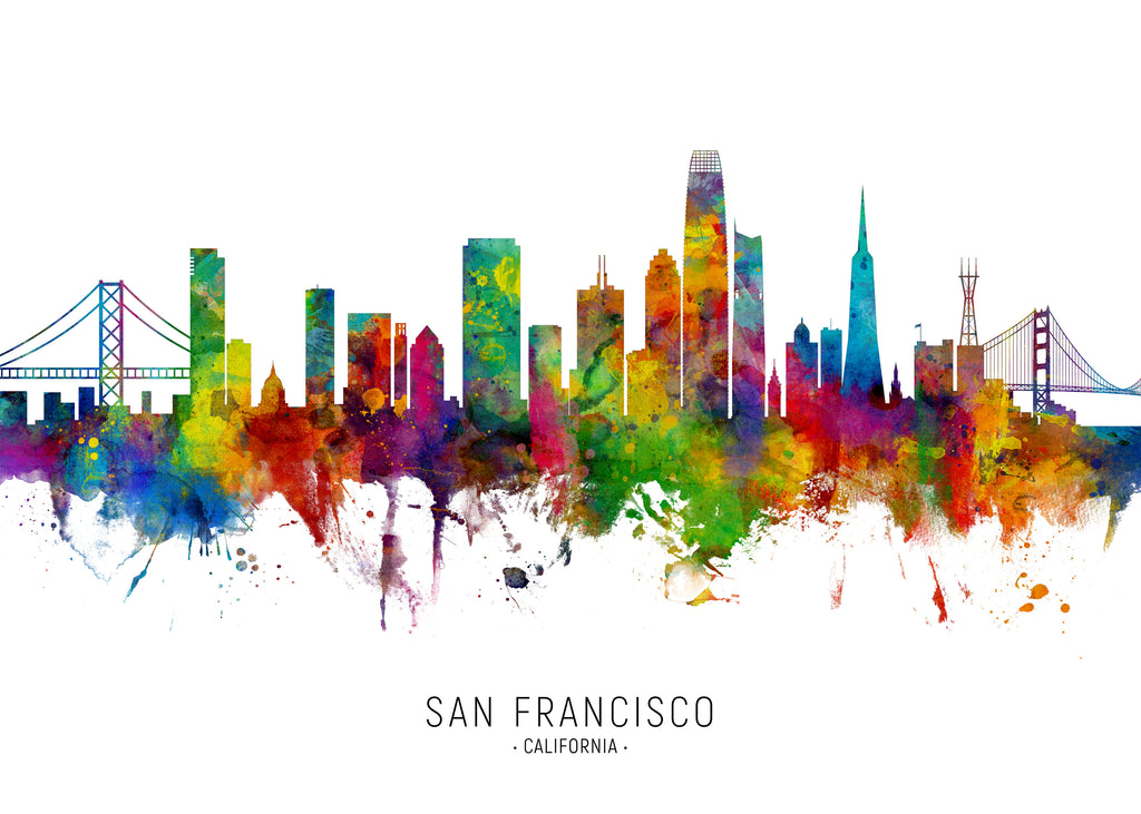 San Francisco Skyline multicolor - Unframed art print
