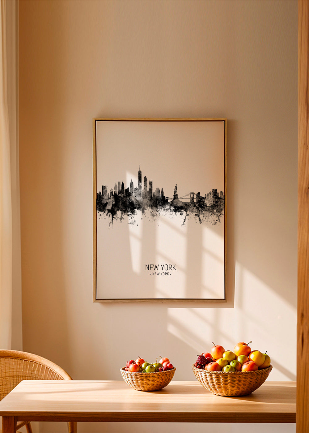 New York skyline black and white