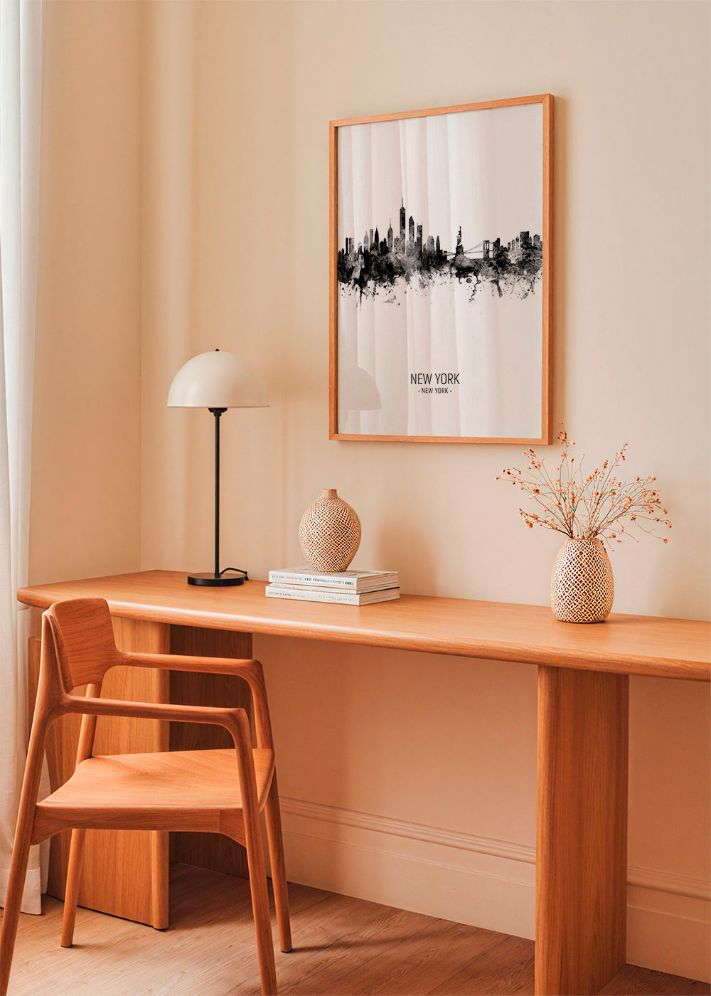 New York skyline black and white