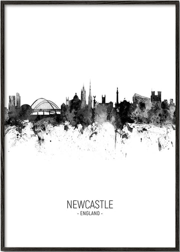 Newcastle skyline black and white