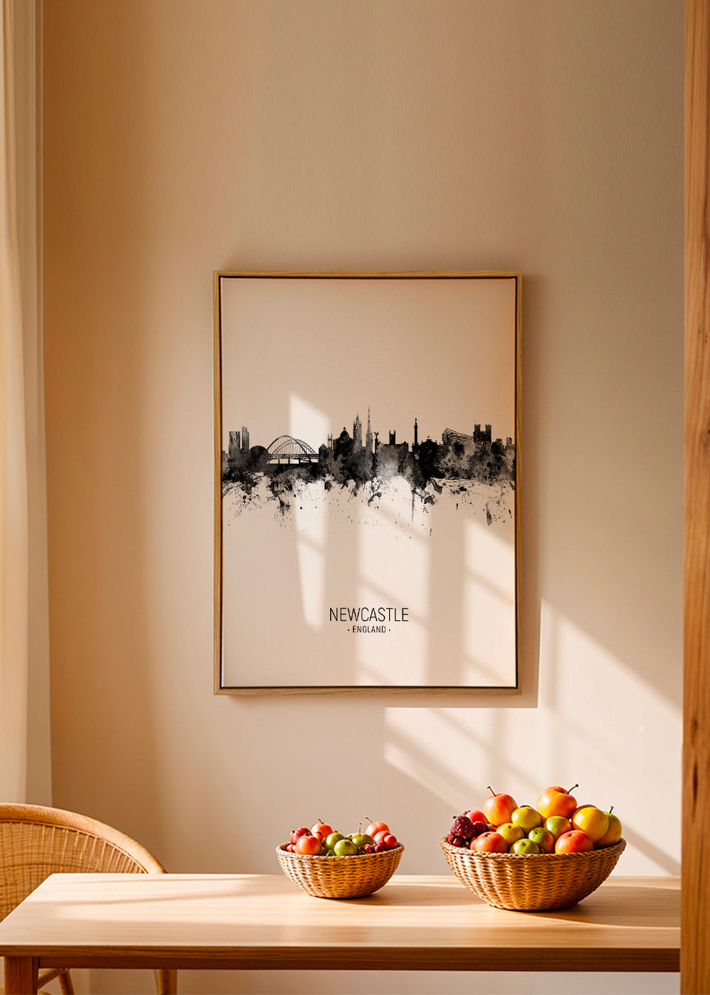 Newcastle skyline black and white