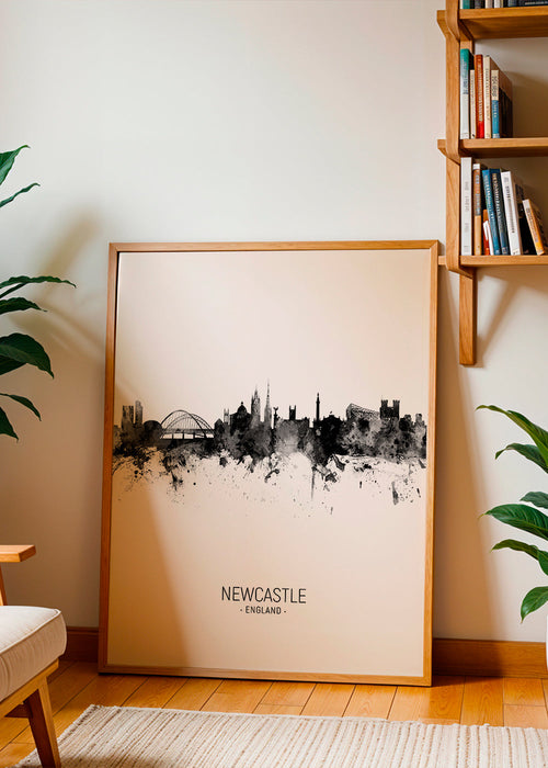 Newcastle skyline black and white