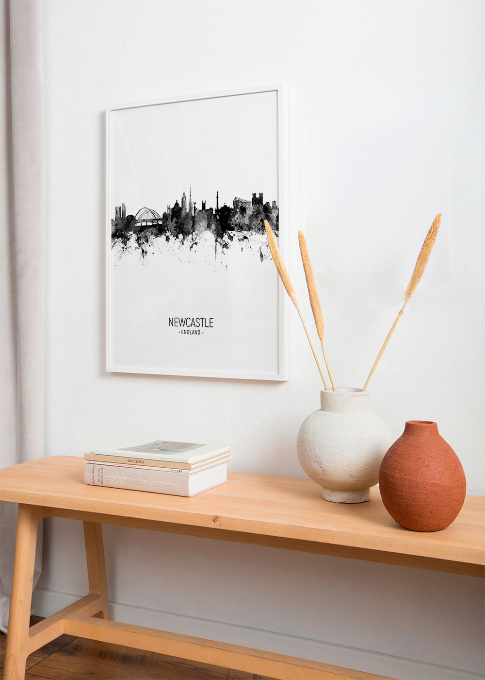 Newcastle skyline black and white