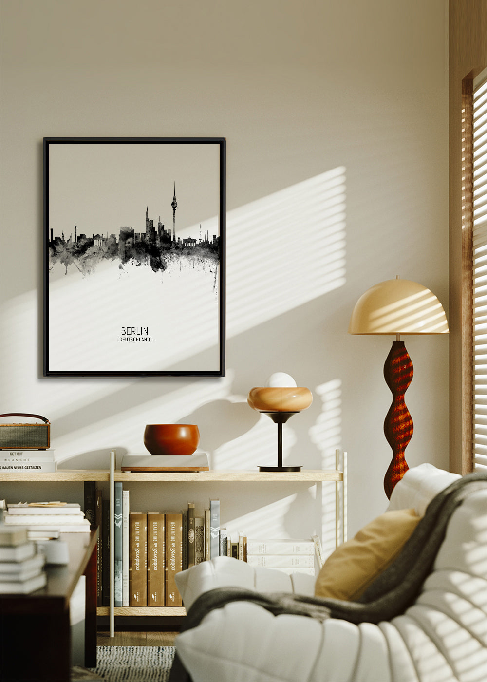 Berlin skyline black and white