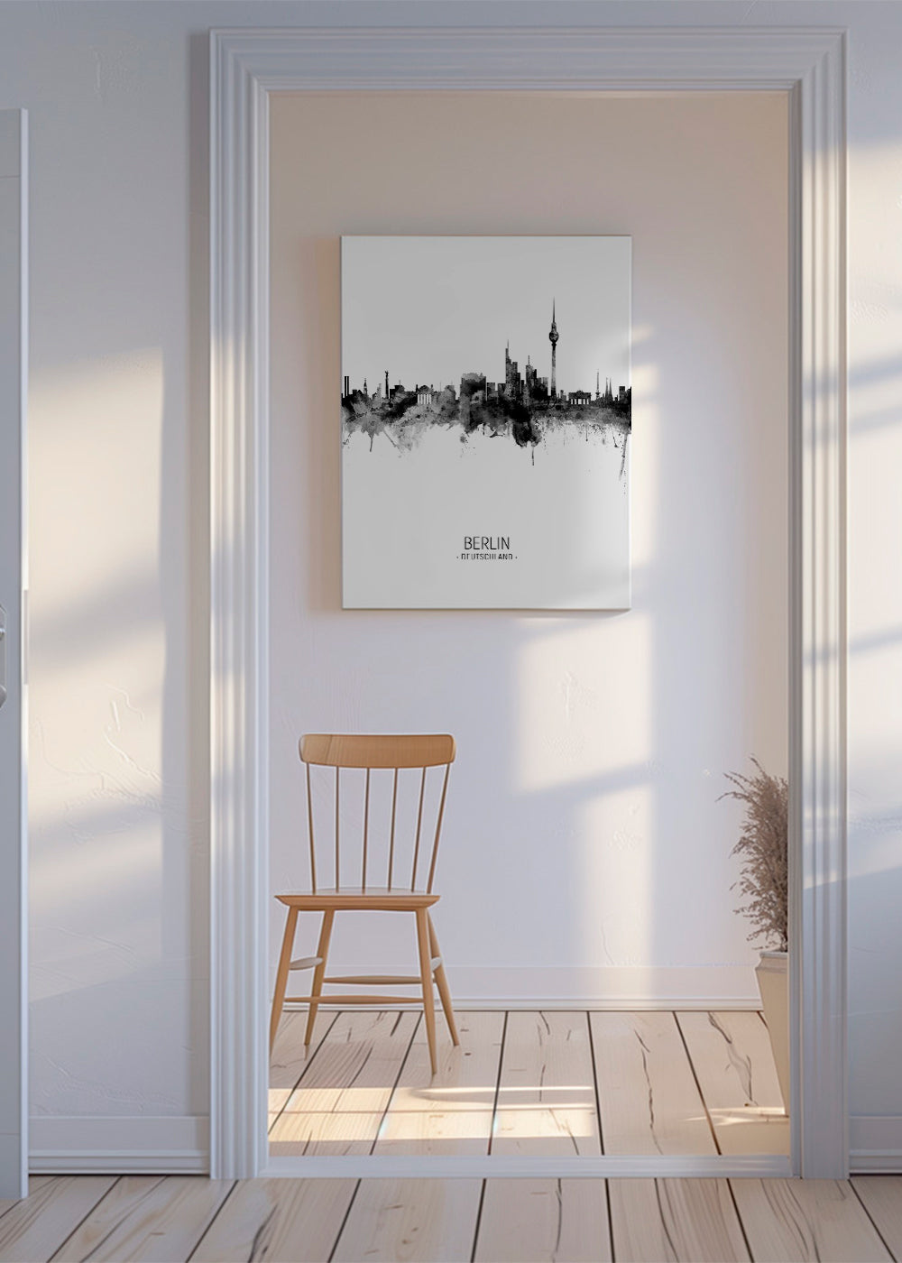 Berlin skyline black and white