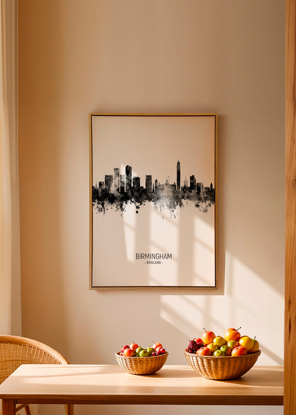 Birmingham skyline black and white