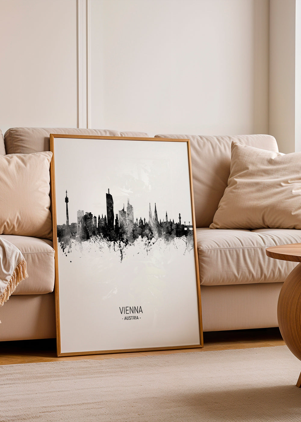 Vienna skyline black and white