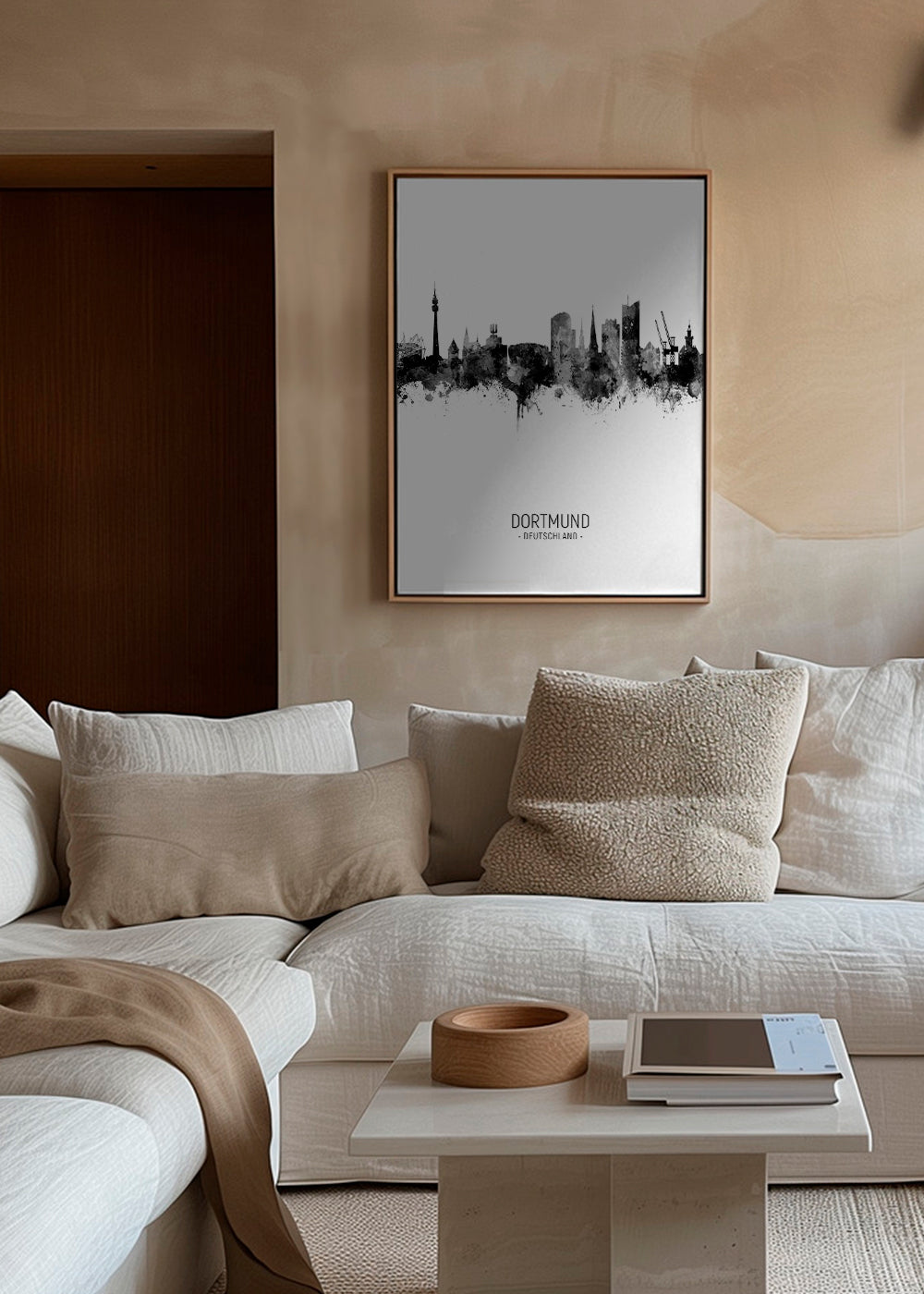 Dortmund skyline black and white