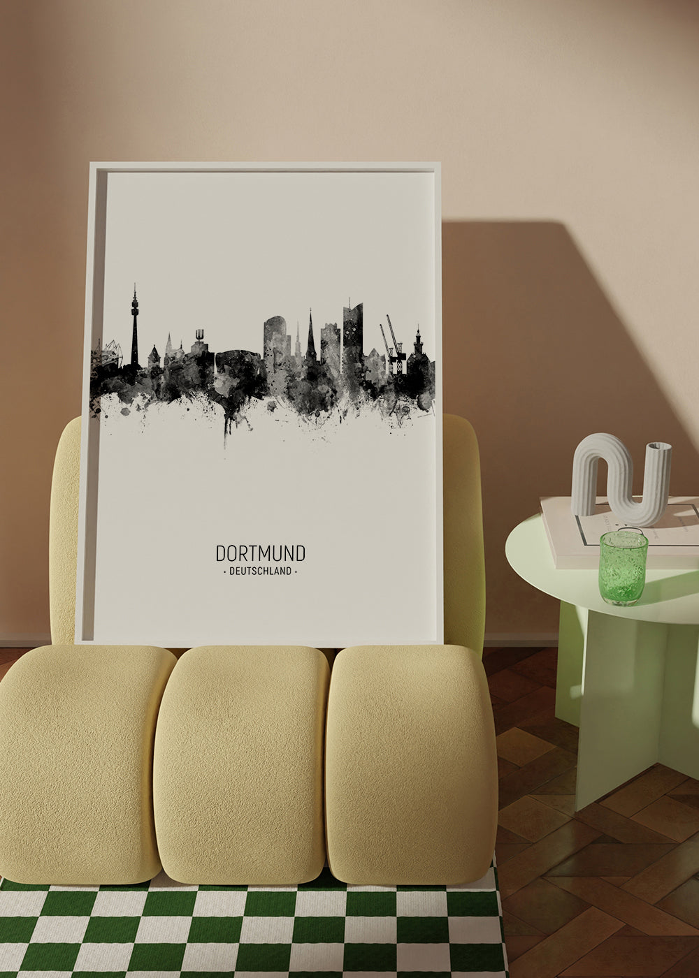 Dortmund skyline black and white