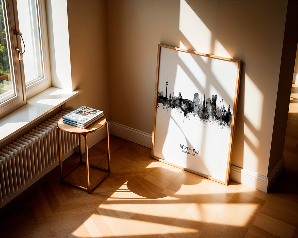 Dortmund skyline black and white