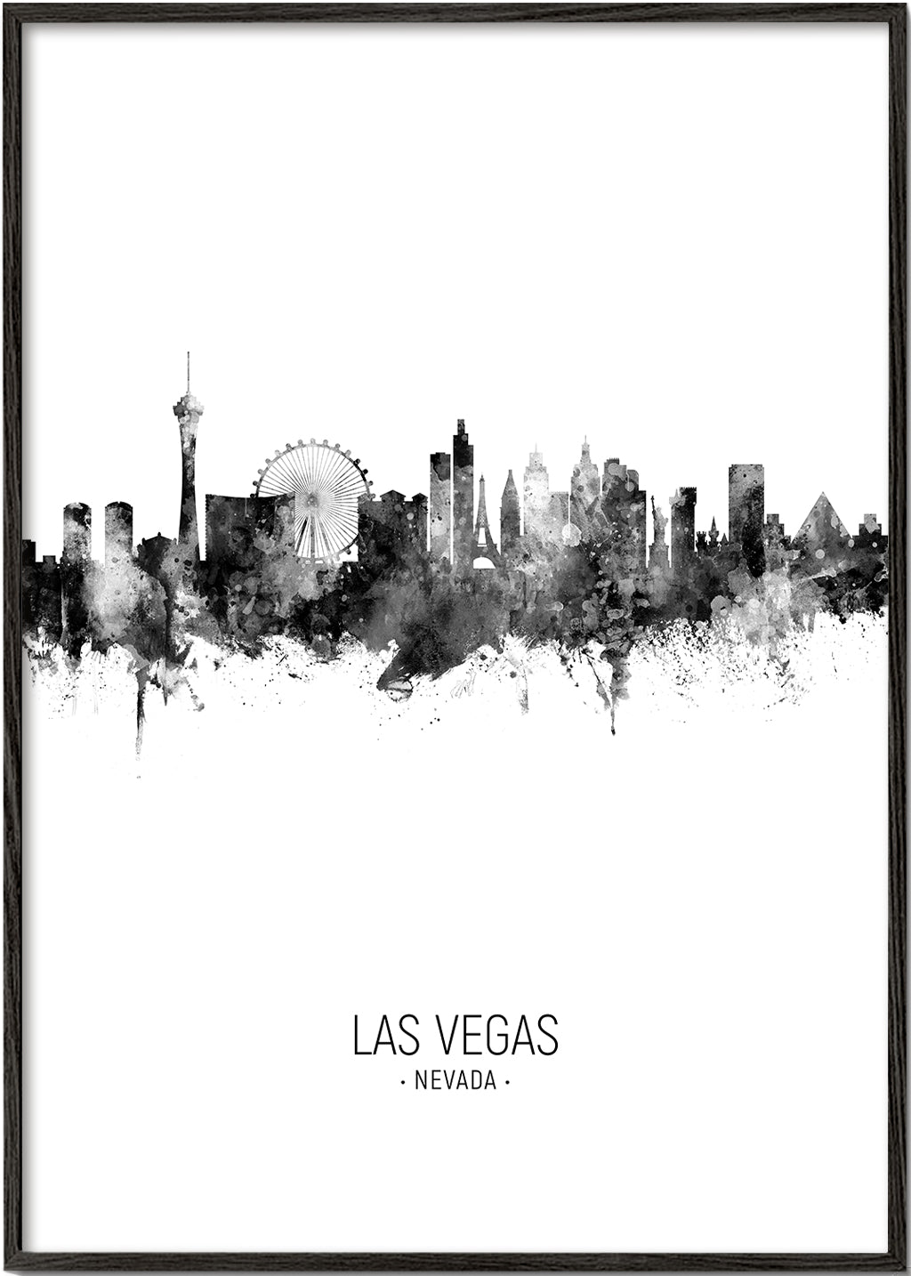 Las Vegas skyline black and white