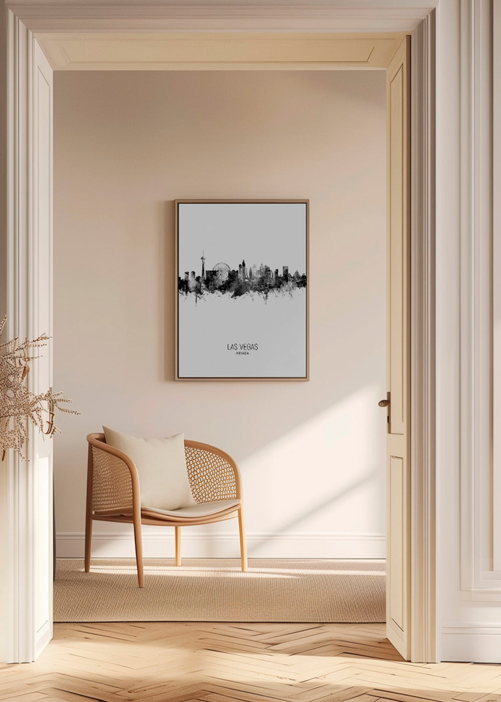 Las Vegas skyline black and white