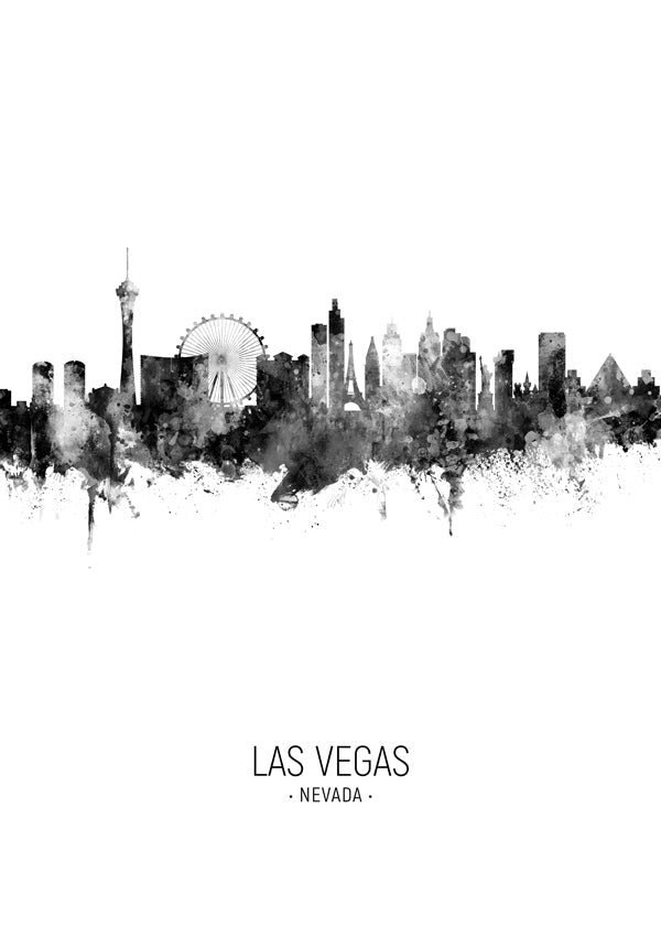 Las Vegas skyline black and white