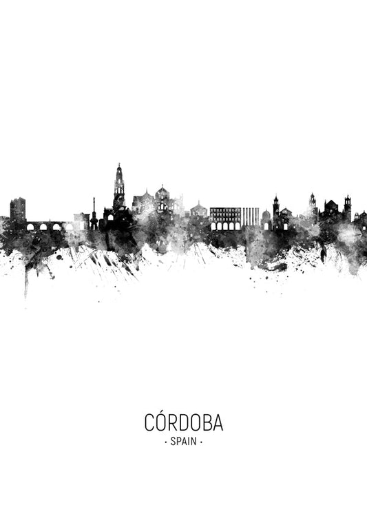 Córdoba skyline black and white